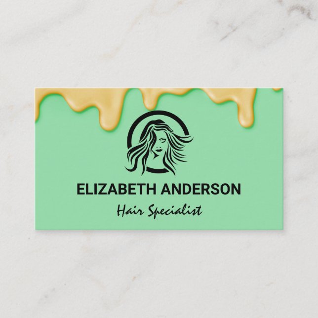 Hair Product Dye | Beauty Logo Business Card (Front)