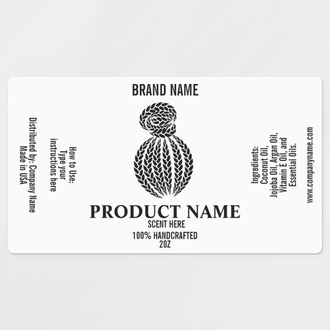 Hair Product Label template Braids package (Design 1)