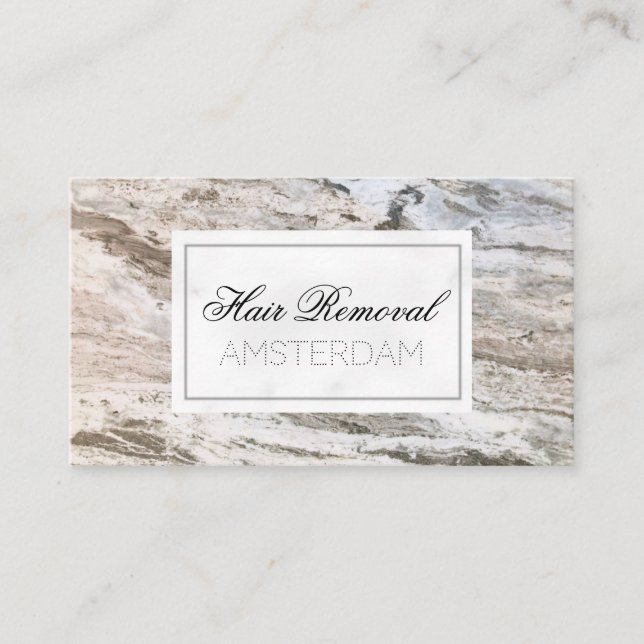 Hair Removal Marble Business Card (Front)