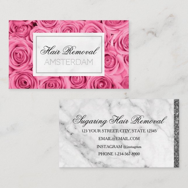 Hair Removal Marble Business Card (Front/Back)