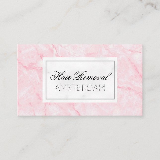 Hair Removal Marble Business Card (Front)