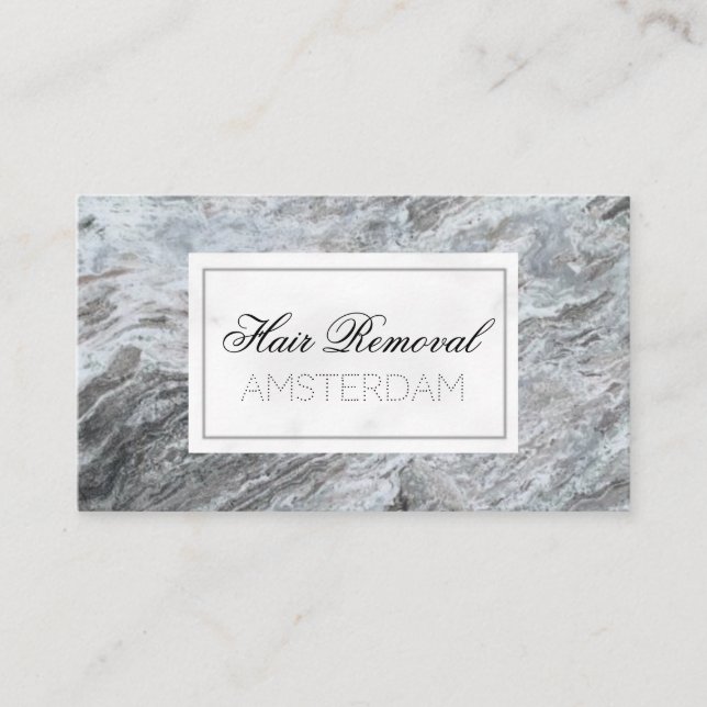 Hair Removal Marble Business Card (Front)
