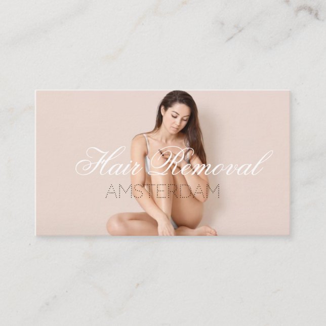 Hair Removal Skin Clinic Rose Gold Marble Business Card (Front)