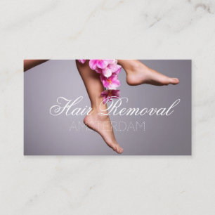 Hair Removal Skin Clinic Rose Gold Marble Business Card