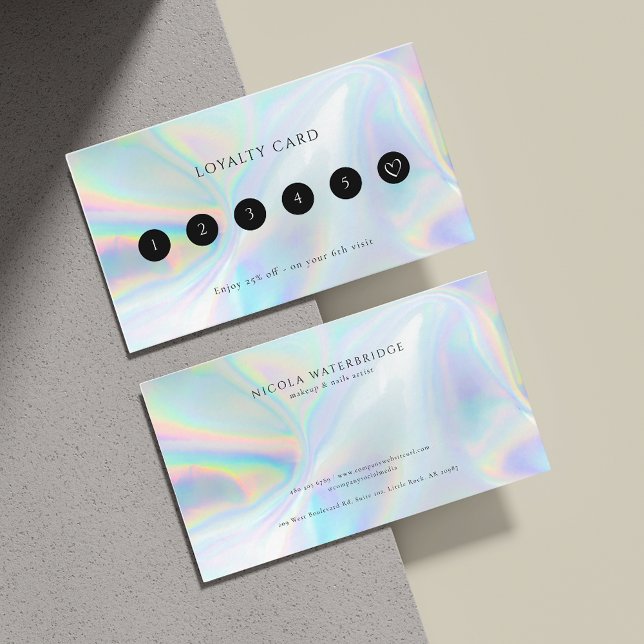 Hair Salon and Makeup Iridescent Business Loyalty Card (Hair Salon and Makeup Iridescent Business Loyalty Card)