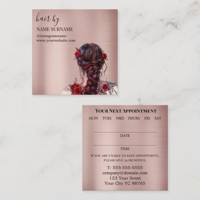 Hair Salon Appointment Business Card (Front/Back)