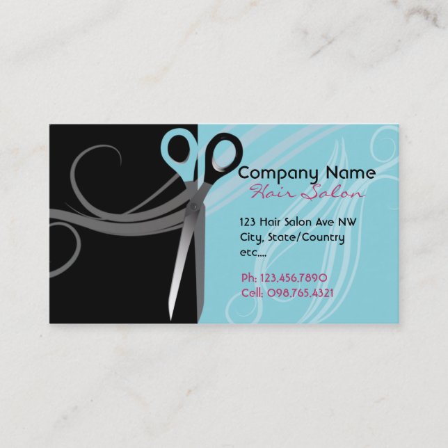 Hair salon appointment business cards (Front)