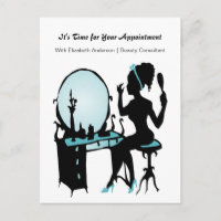 Hair Salon Appointment Reminder Teal Girly Girl