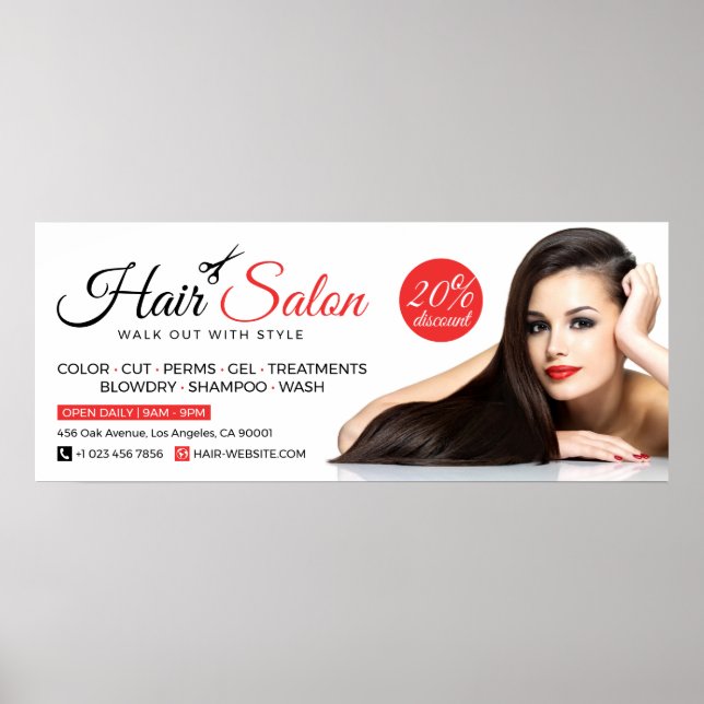 Hair Salon, Beauty Salon, Hairdresser (horizontal) Poster (Front)