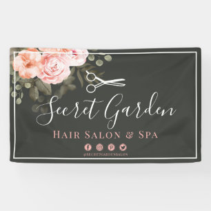 Hair Salon Beauty Stylist Elegant Floral Rose Shop Banner