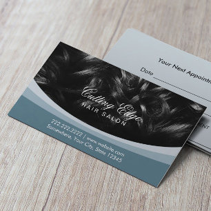Hair Salon Black Curly Hair Appointment Card