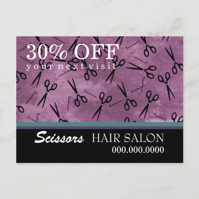 Hair Salon Business Advertising Postcard (Front)