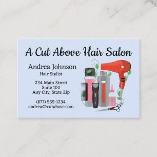 Hair Salon Business Card & 2025 Calendar on Back
