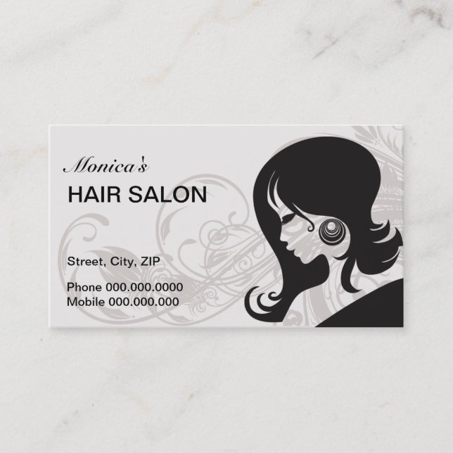 Hair Salon Business Card - choose your colour (Front)
