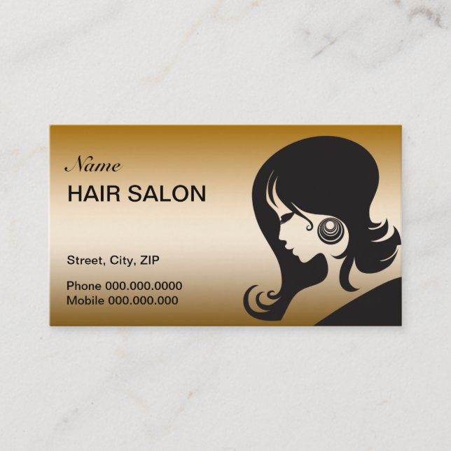 Hair Salon Business Card - choose your colour (Front)