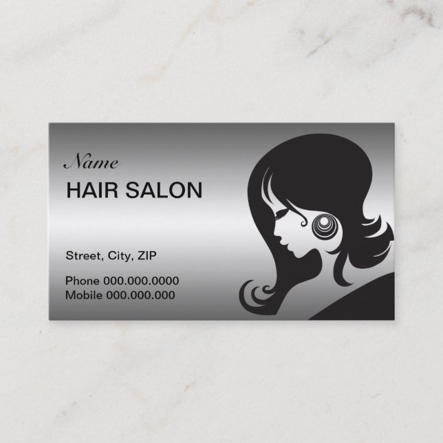 Hair Salon Business Card - choose your colour (Front)
