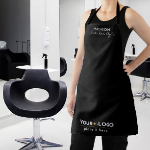 Hair Salon Business Name Employee Job White Black Apron