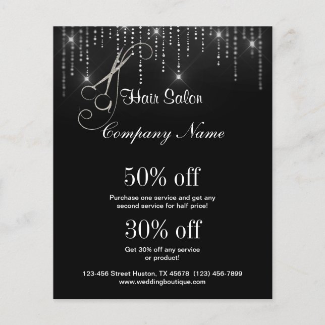 Hair Salon business personalised flyer (Front)