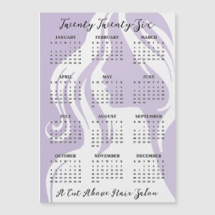 Hair Salon Design 2026 Calendar Magnetic Card