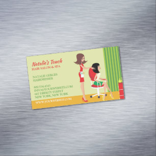 Hair Salon Dresser Magnetic Business Card