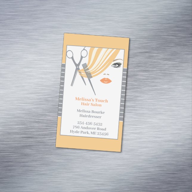 Hair Salon Dresser Magnetic Business Card (In Situ)