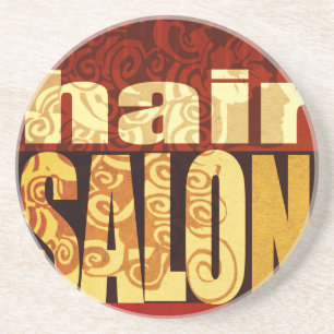 Hair Salon Earth Tones Coaster