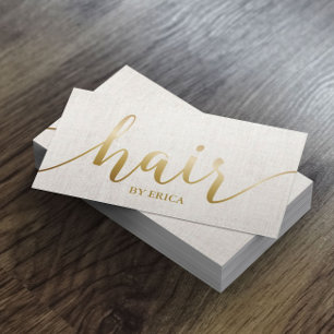 Hair Salon Elegant Gold Typography Appointment Card