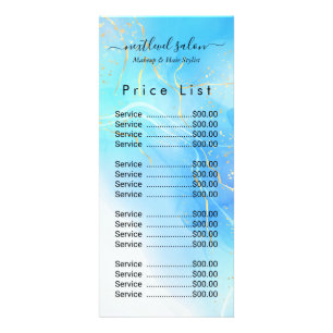 Hair Salon Elegant price rack card