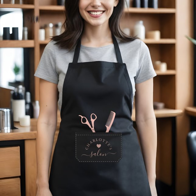 Hair Salon Fake Stitched Pocket Comb & Scissors Apron (Hair Salon Fake Stitched Pocket Comb & Scissors Apron)