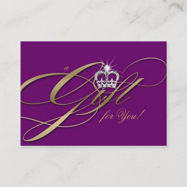 Hair Salon Gift Certificate Purple Jewellery Crown (Front)