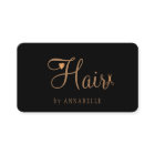 Hair salon glam black gold metallic hairstylist
