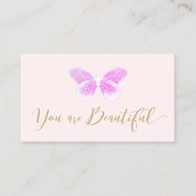 Hair Salon  Glitter Butterfly Appointment Reminder (Front)