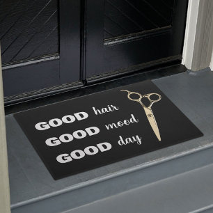 Hair Salon Good Hairday Everyday Black Welcome Doormat