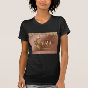 Hair salon hair extension wig gold dripping T-Shirt