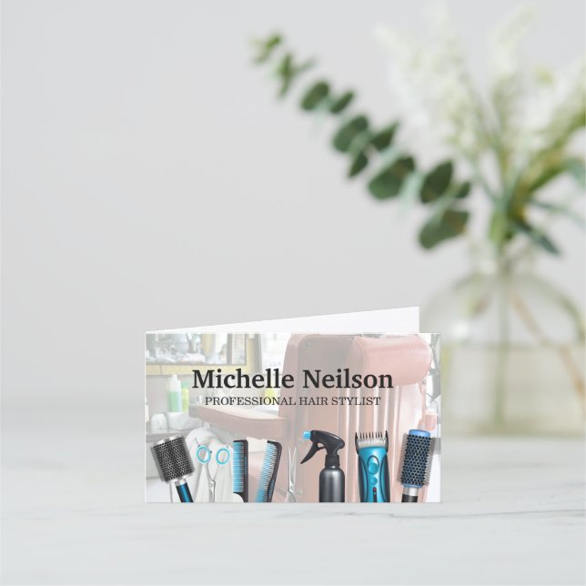 Hair Salon | Hair Stylist Tools Loyalty Card (Front)