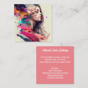 Hair Salon Hairdresser Aesthetician Beauty Square Business Card