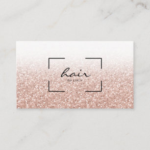 Hair Salon Hairdresser Pink Peach Gold Glitter Business Card