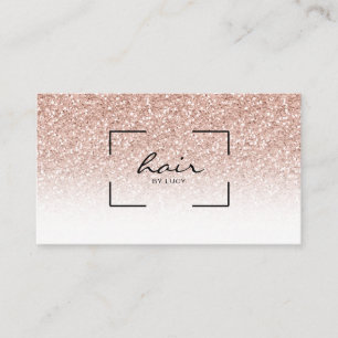 Hair Salon Hairdresser Pink Peach Gold Glitter Business Card