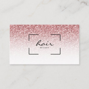 Hair Salon Hairdresser Rose Gold Glitter Business Card