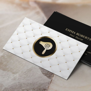 Hair Salon Hairstylist Gold Dryer Elegant Quilts Business Card
