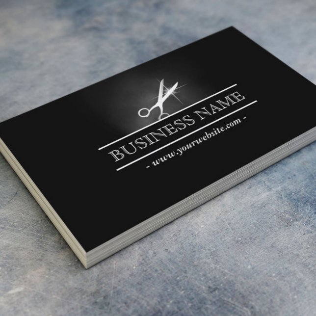 Hair Salon Hairstylist Scissor in the Dark Business Card (Creator Uploaded)