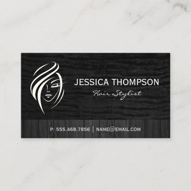 Hair Salon Logo | Beautician Business Card (Front)