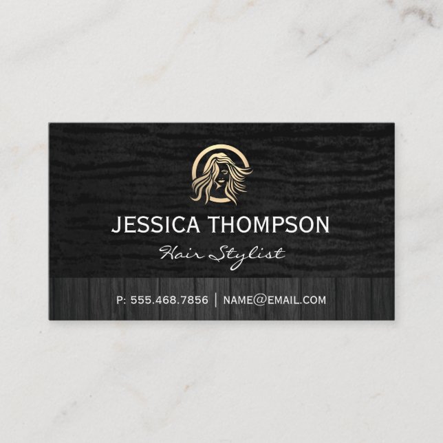 Hair Salon Logo | Stylist Business Card (Front)