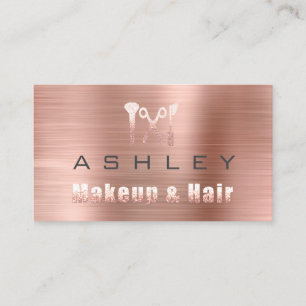 Hair Salon Makeup Artist Appointment Grey Rose Business Card