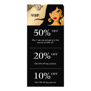 Hair Salon Marketing Cards Gold Eyelash Ethnic