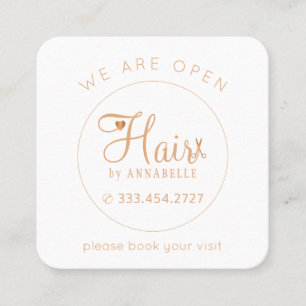 Hair salon modern elegant hairdresser appointment card