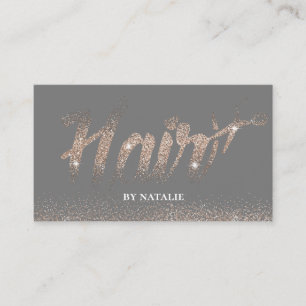Hair Salon Modern Rose Gold Typograpy Appointment Card