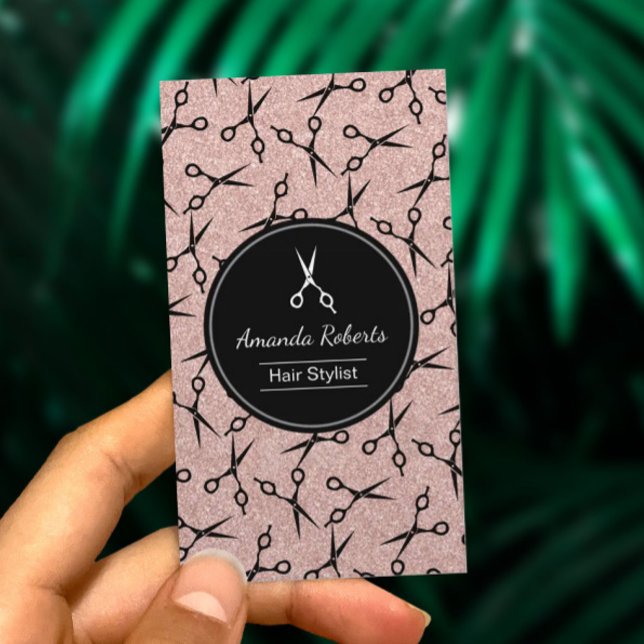 Hair Salon Modern Scissor Rose Gold Appointment Card (Creator Uploaded)