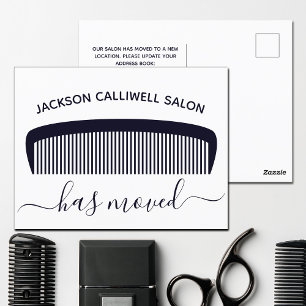 Hair Salon Moving Announcement Stylist New Address Postcard