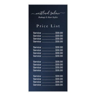 Hair Salon Navy-Blue  price rack card